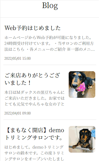 トリミングサロンのデモサイト3